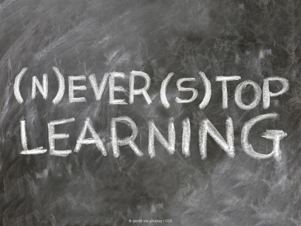 Fortbildung heißt: (N)ever (s)top) learning (Bild: geralt via pixabay, CC0)